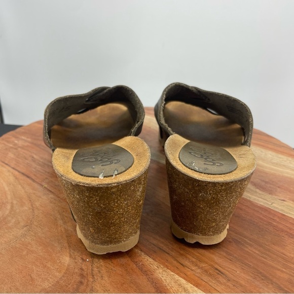 Yokono kaki Cadiz 100 Vaquetilla cork wedge sandal 7.5 gray - Picture 5 of 10